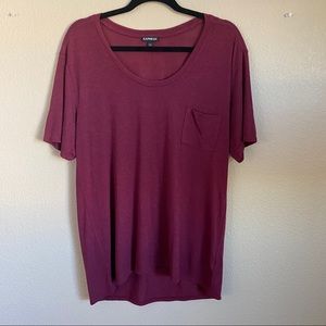 NWOT EXPRESS Oversized Scoop Neck HiLow Shirt Tp